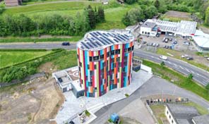 Luftaufnahme des Gebäudes Junior Uni in Daun 