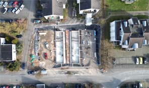 Luftbild Wohnungsbau-Baustelle in Limburg