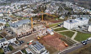 Luftbild - Schlüsselfertige Erstellung von 94 Mietwohnungen in Trier-Castelnau